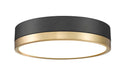 Algar Matte Black Modern Gold 12 Inch LED Flushmount Z-Lite 1006F-12-MB-MGLD-LED | theLightShop