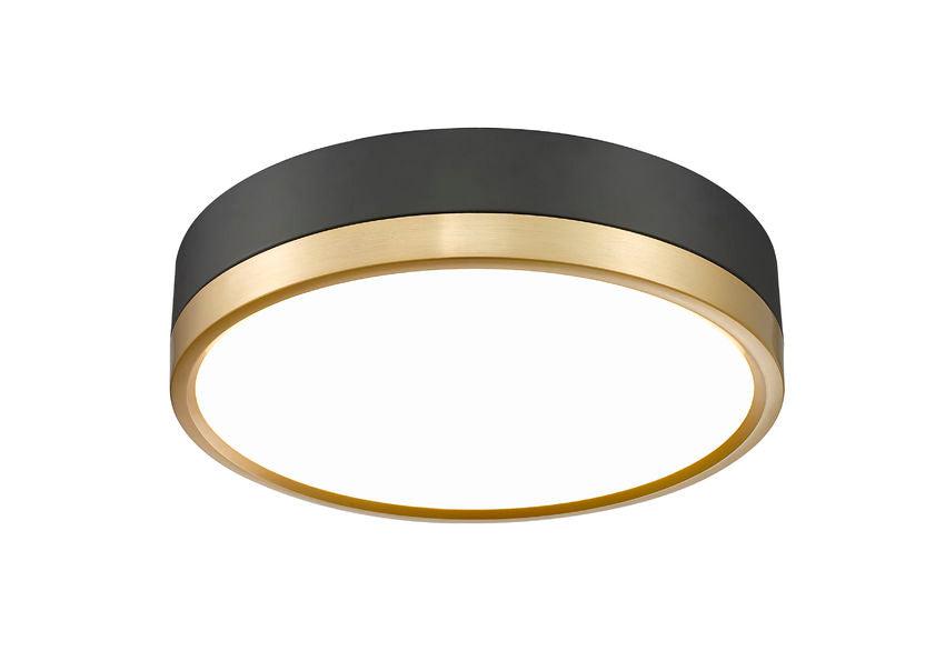 Algar Matte Black Modern Gold 12 Inch LED Flushmount Z-Lite 1006F-12-MB-MGLD-LED | theLightShop