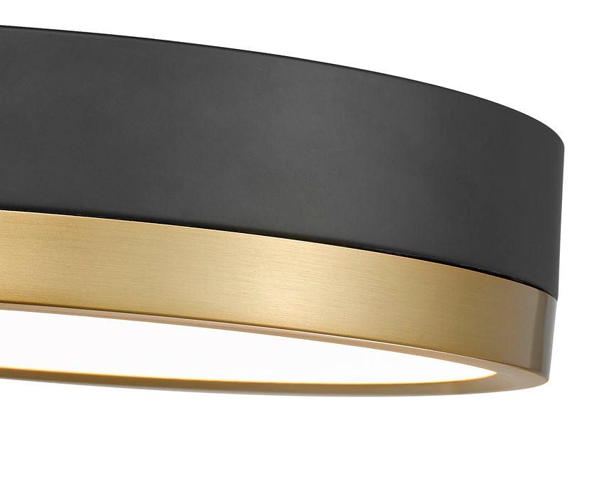 Algar Matte Black Modern Gold 12 Inch LED Flushmount Z-Lite 1006F-12-MB-MGLD-LED | theLightShop