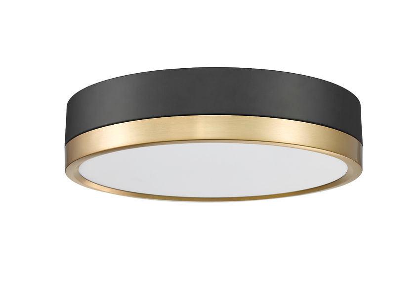 Algar Matte Black Modern Gold 12 Inch LED Flushmount Z-Lite 1006F-12-MB-MGLD-LED | theLightShop