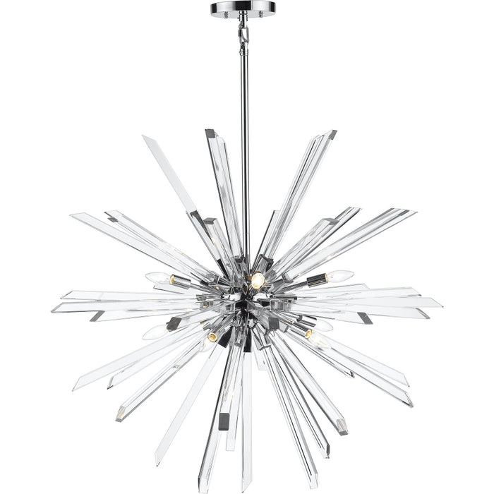 Burst Chrome Chandelier - Chandeliers