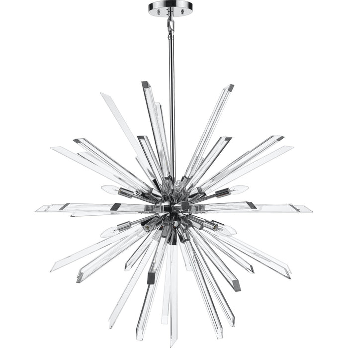 Burst Chrome Chandelier - Chandeliers