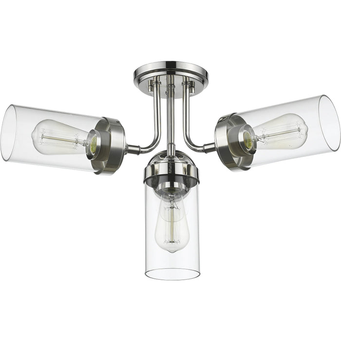 Calliope Polished Nickel Semi-Flushmount - Semi-Flushmounts