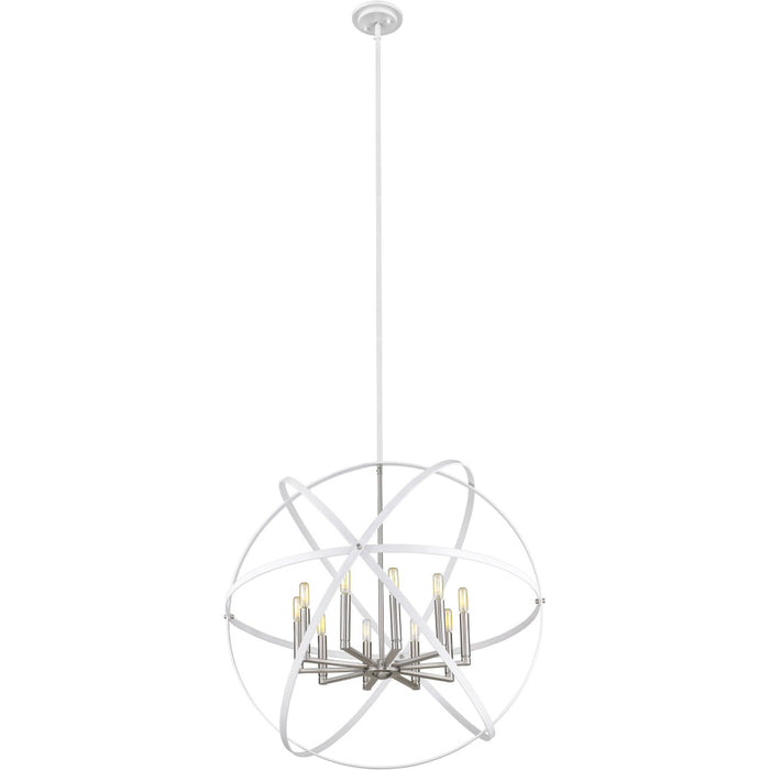 Cavallo Hammered White Brushed Nickel Chandelier - Chandeliers