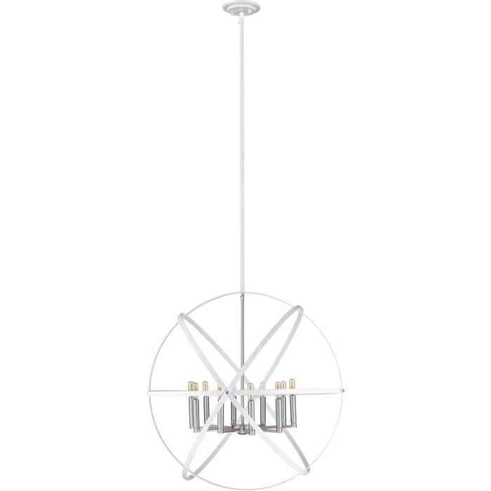 Cavallo Hammered White Brushed Nickel Chandelier - Chandeliers