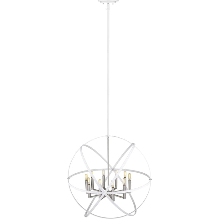 Cavallo Hammered White Brushed Nickel Chandelier - Chandeliers