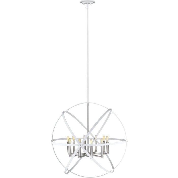 Cavallo Hammered White Brushed Nickel Chandelier - Chandeliers