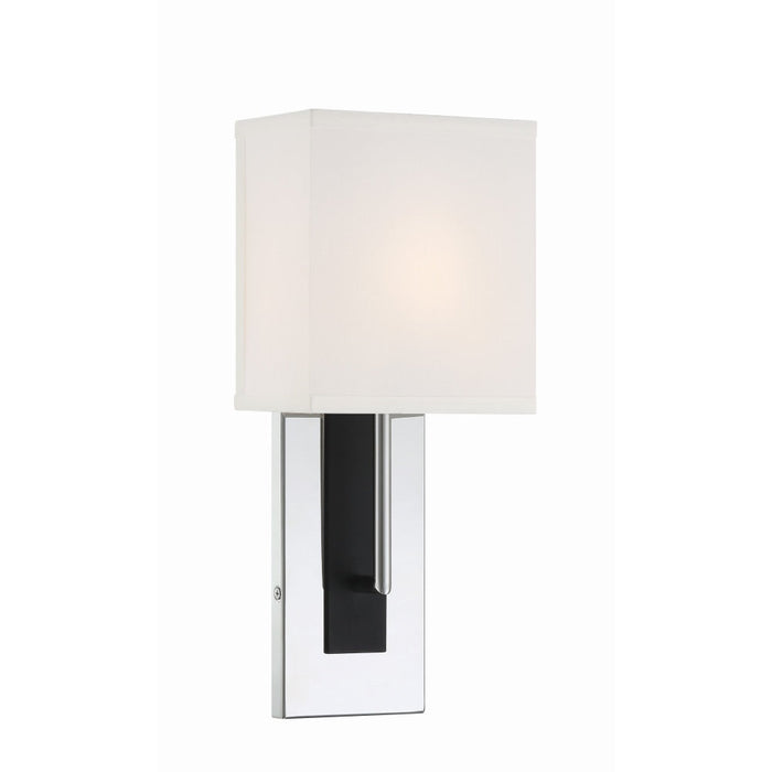 Crystorama Brent Polished Nickel Black Forged 1 Light Wall Sconce BRE-A3631-PN-BF - Wall Sconces