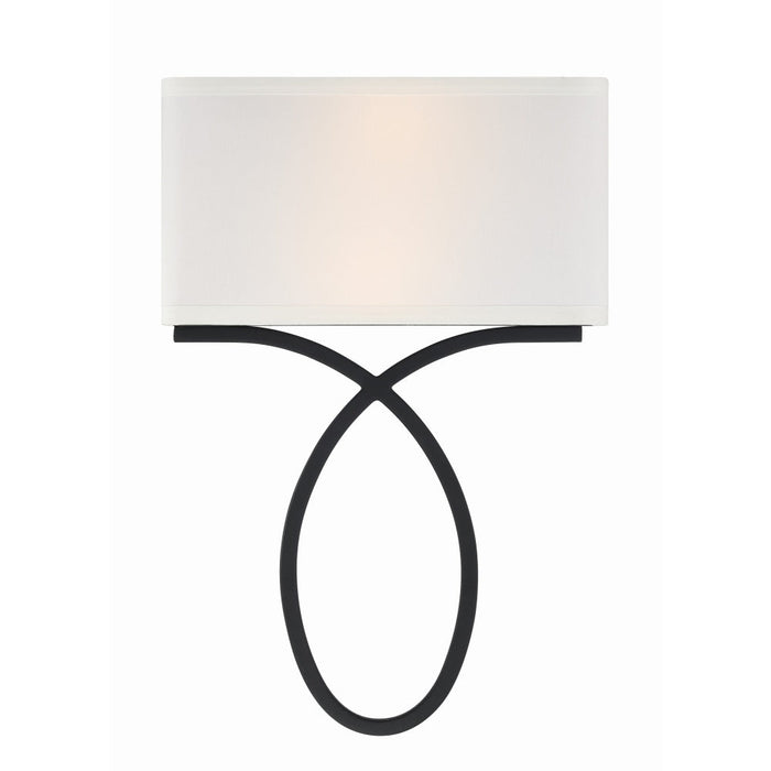 Crystorama Brinkley Black Forged 2 Light Wall Sconce BRK-A3702-BF - Wall Sconces