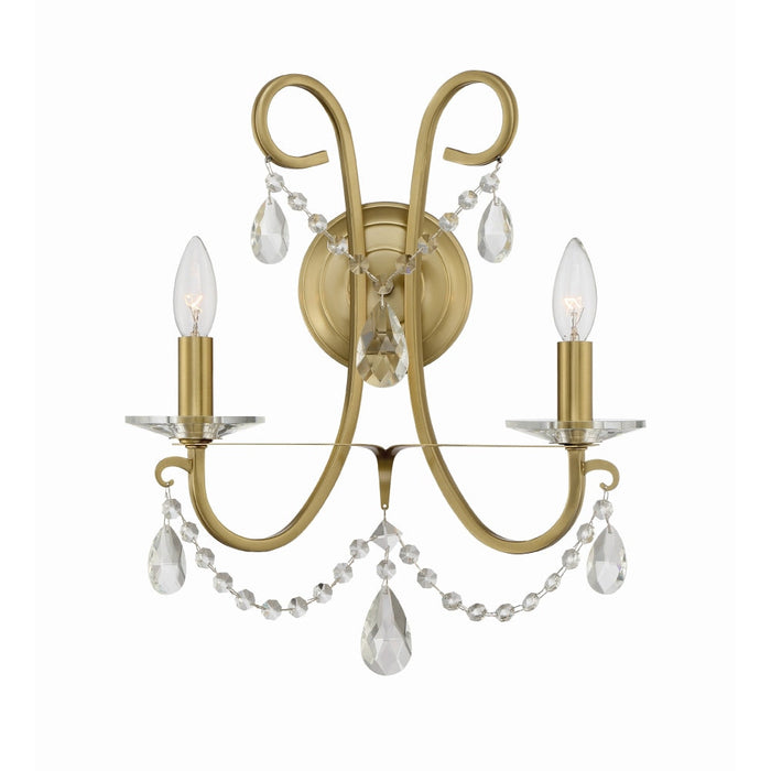 Crystorama Othello Vibrant Gold 2 Light Wall Sconce 6822-VG-CL-MWP - Wall Sconces