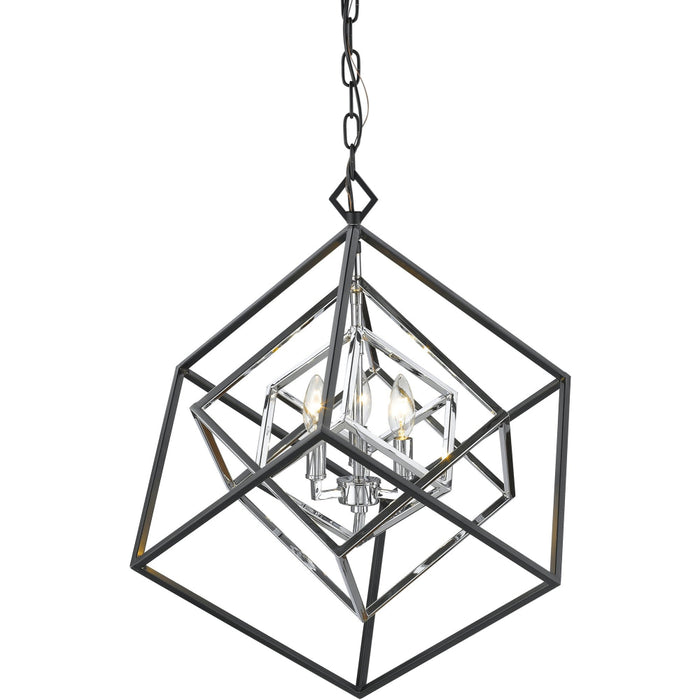 Euclid Chrome Matte Black Chandelier - Chandeliers