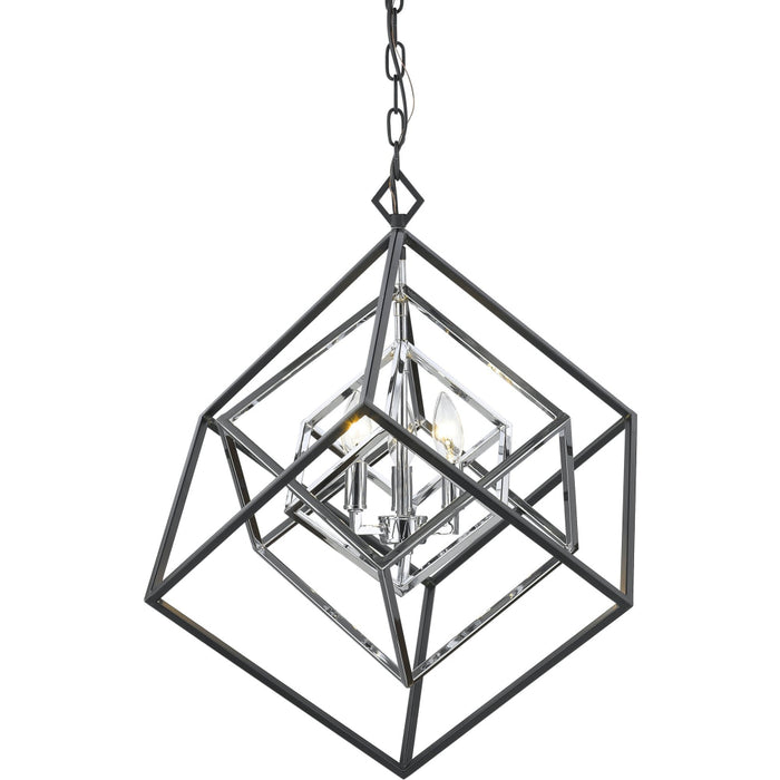 Euclid Chrome Matte Black Chandelier - Chandeliers