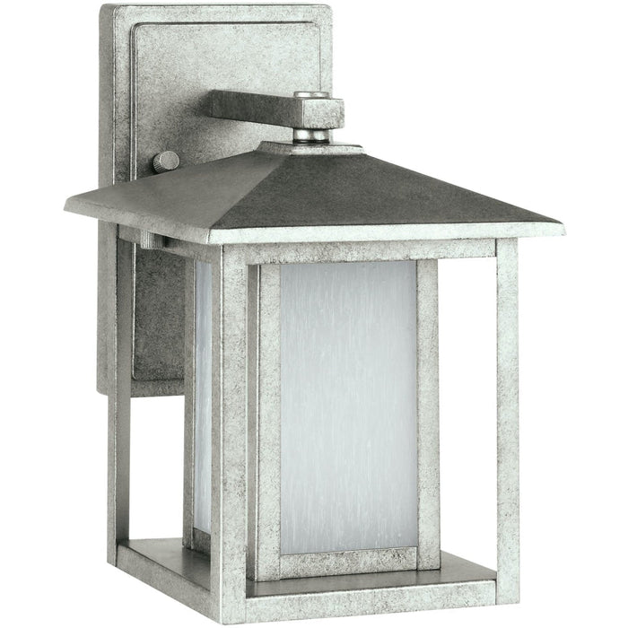 Hunnington Weathered Pewter LED Outdoor Wall Lantern - Outdoor Wall Sconce