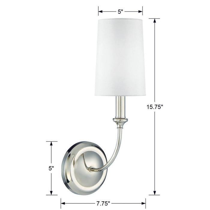 Libby Langdon for Crystorama Sylvan 1 Light Polished Nickel Sconce - Wall Sconces