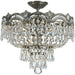 Majestic 3 Light Hand Cut Crystal Historic Brass Ceiling Mount - Ceiling Mount