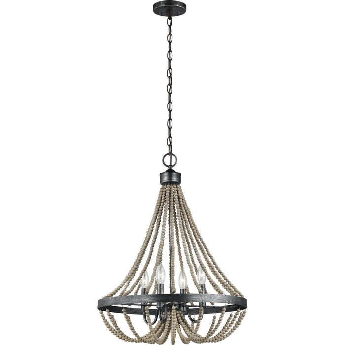 Oglesby Washed Pine Stardust Chandelier - Chandeliers