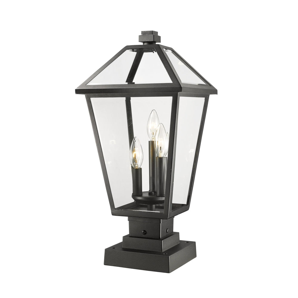 Talbot Black 3 Light Outdoor Pier Mounted Fixture 579PHBS-SQPM-BK | theLightShop