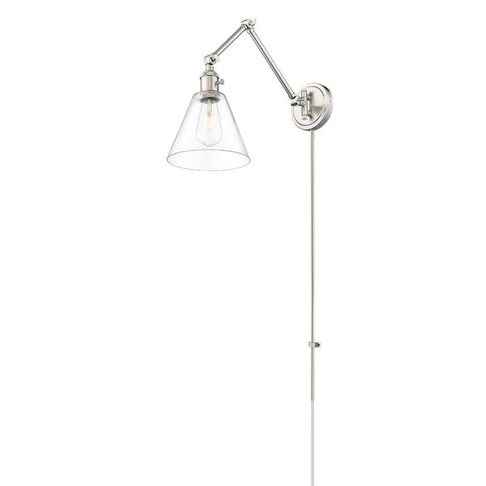 Z-Lite Gayson Swing-Arm Wall Lamp Brushed Nickel 1 Light 348S-BN | theLightShop