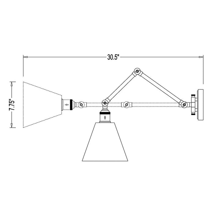 Z-Lite Gayson Swing-Arm Wall Lamp Brushed Nickel 1 Light 348S-BN | theLightShop