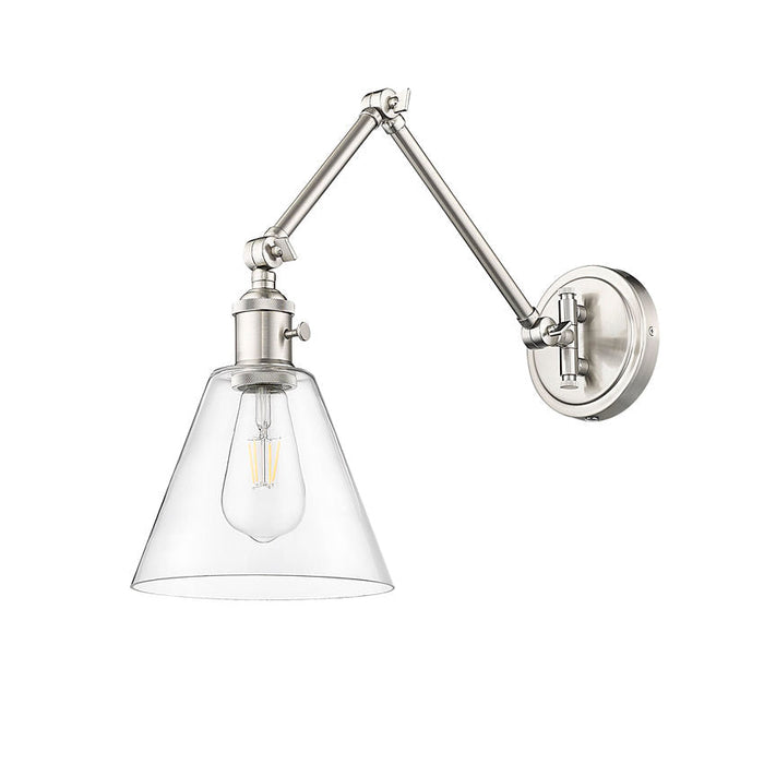 Z-Lite Gayson Swing-Arm Wall Lamp Brushed Nickel 1 Light 348S-BN | theLightShop