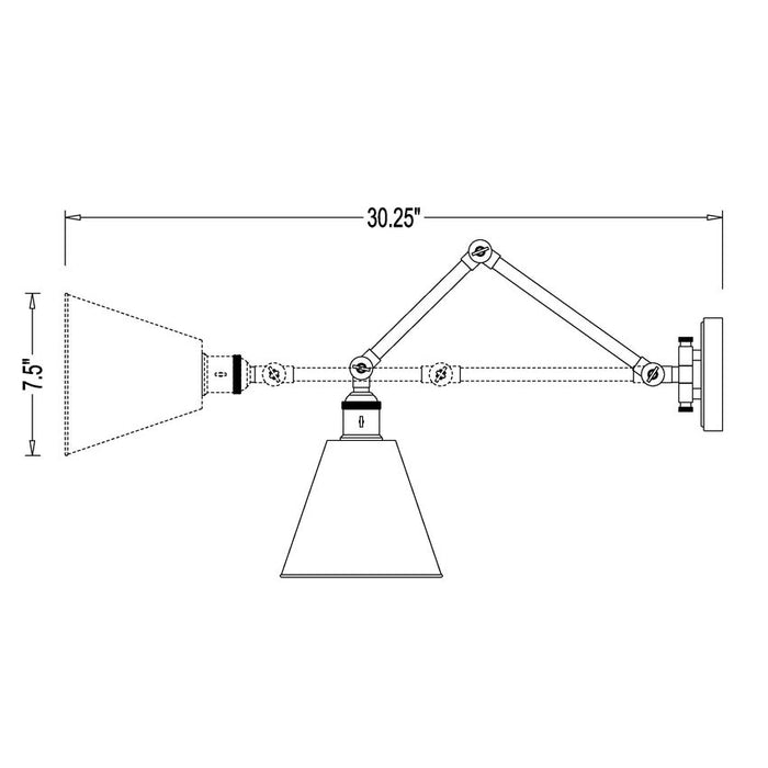 Z-Lite Gayson Swing-Arm Wall Lamp Brushed Nickel 1 Light 349S-BN | theLightShop