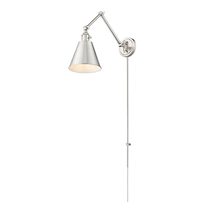 Z-Lite Gayson Swing-Arm Wall Lamp Brushed Nickel 1 Light 349S-BN | theLightShop