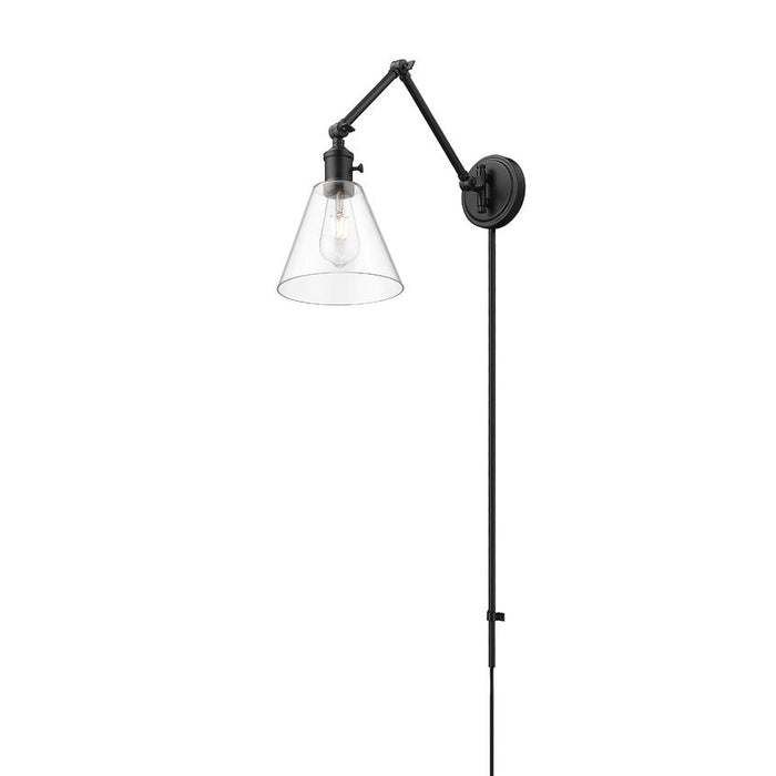 Z-Lite Gayson Swing-Arm Wall Lamp Matte Black 1 Light 348S-MB | theLightShop