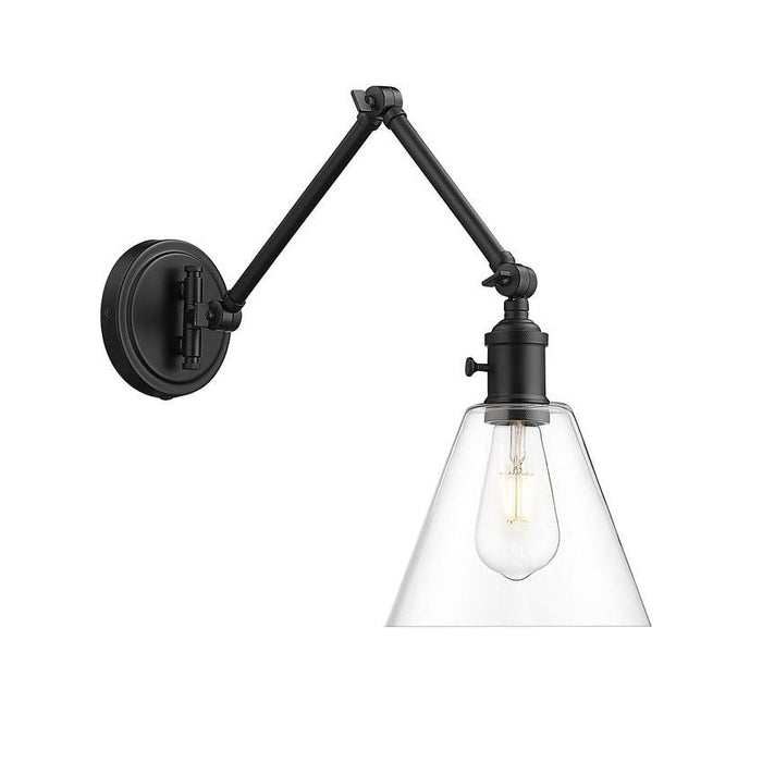 Z-Lite Gayson Swing-Arm Wall Lamp Matte Black 1 Light 348S-MB | theLightShop