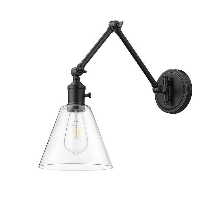 Z-Lite Gayson Swing-Arm Wall Lamp Matte Black 1 Light 348S-MB | theLightShop