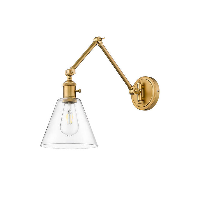 Z-Lite Gayson Swing-Arm Wall Lamp Rubbed Brass 1 Light 348S-RB | theLightShop