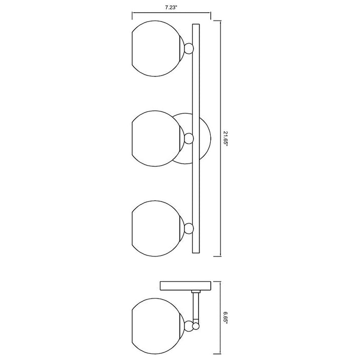 Z-Lite Neoma Modern Gold 3 Light Vanity 1100-3V-MGLD | theLightShop