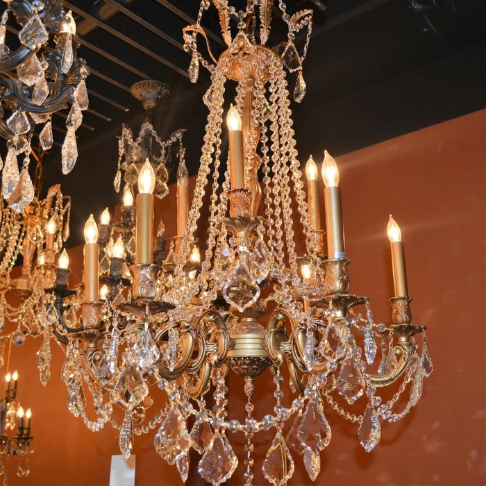 Windsor French Gold Clear Crystal 9 Light Chandelier - Chandeliers