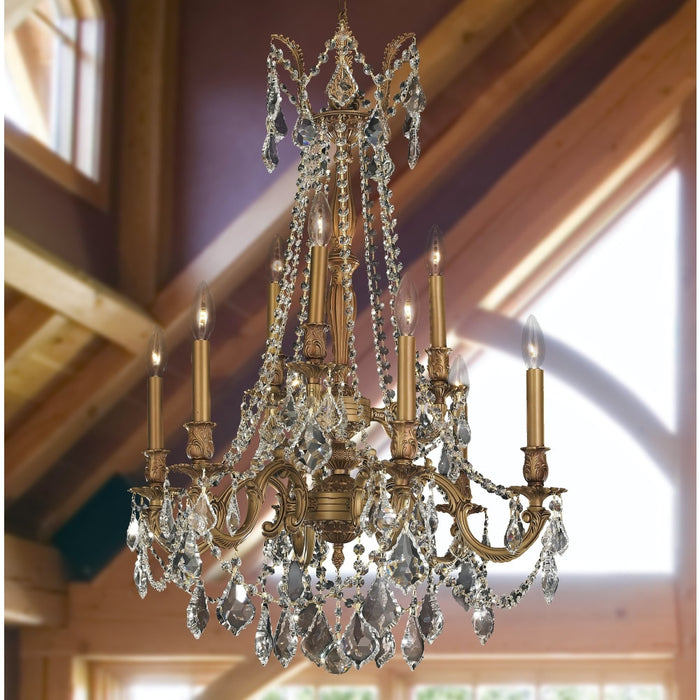 Windsor French Gold Clear Crystal 9 Light Chandelier - Chandeliers